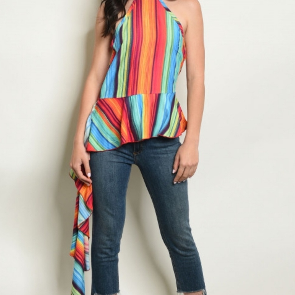 Cheeky Women's Serape Design Halter Top Size Small